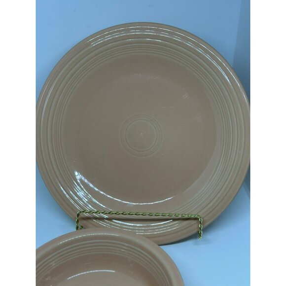 VTG Fiestaware Apricot Dinner Plate & Cereal Bowl Set | Retro Fiesta Dinnerware - Picture 3 of 9